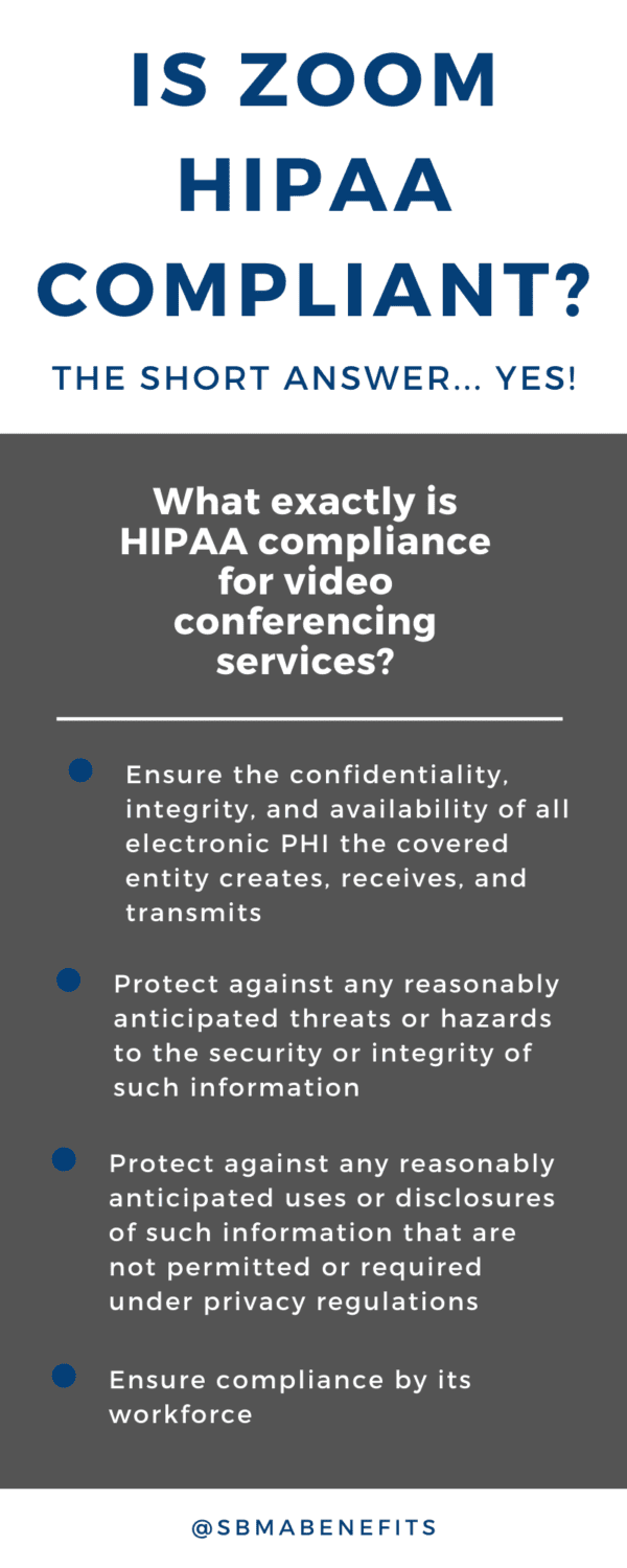Is Zoom HIPAA compliant? SBMA Benefits